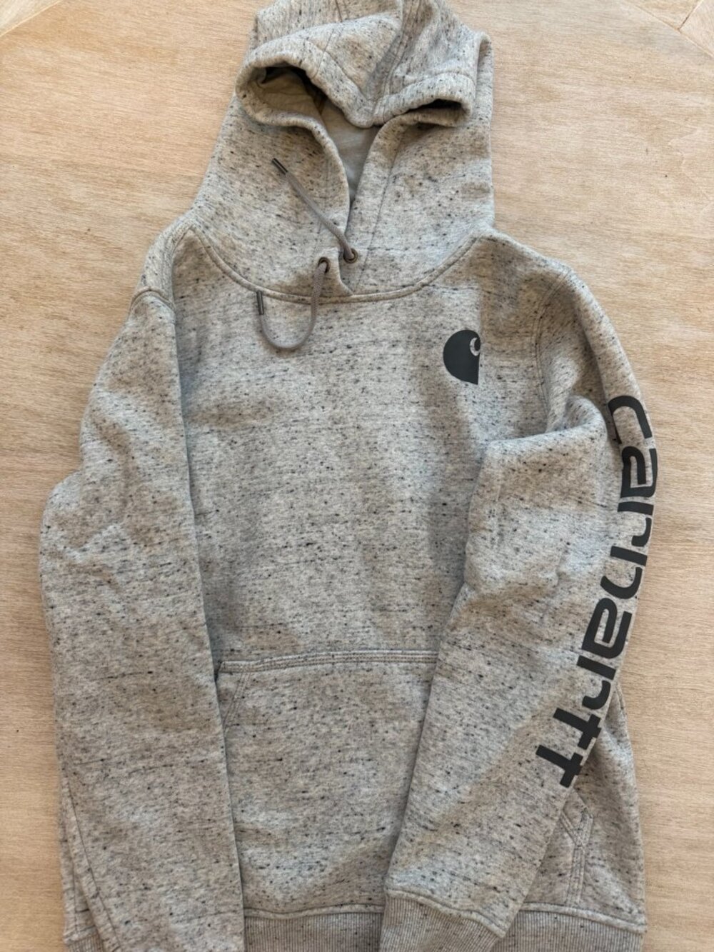 Carhartt Women’s Relaxed Fit Logo Sleeve Hoodie Gray Speckled Size S 4/6